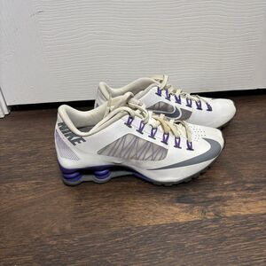Nike Shox Athletic Sneakers Womens Size 6.5 White Gray Purple Running Shoes